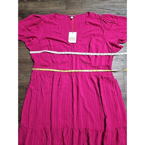 Knox Rose Plus Size 2X Short Sleeve A-line Dress In Magenta - Picture 5 of 11